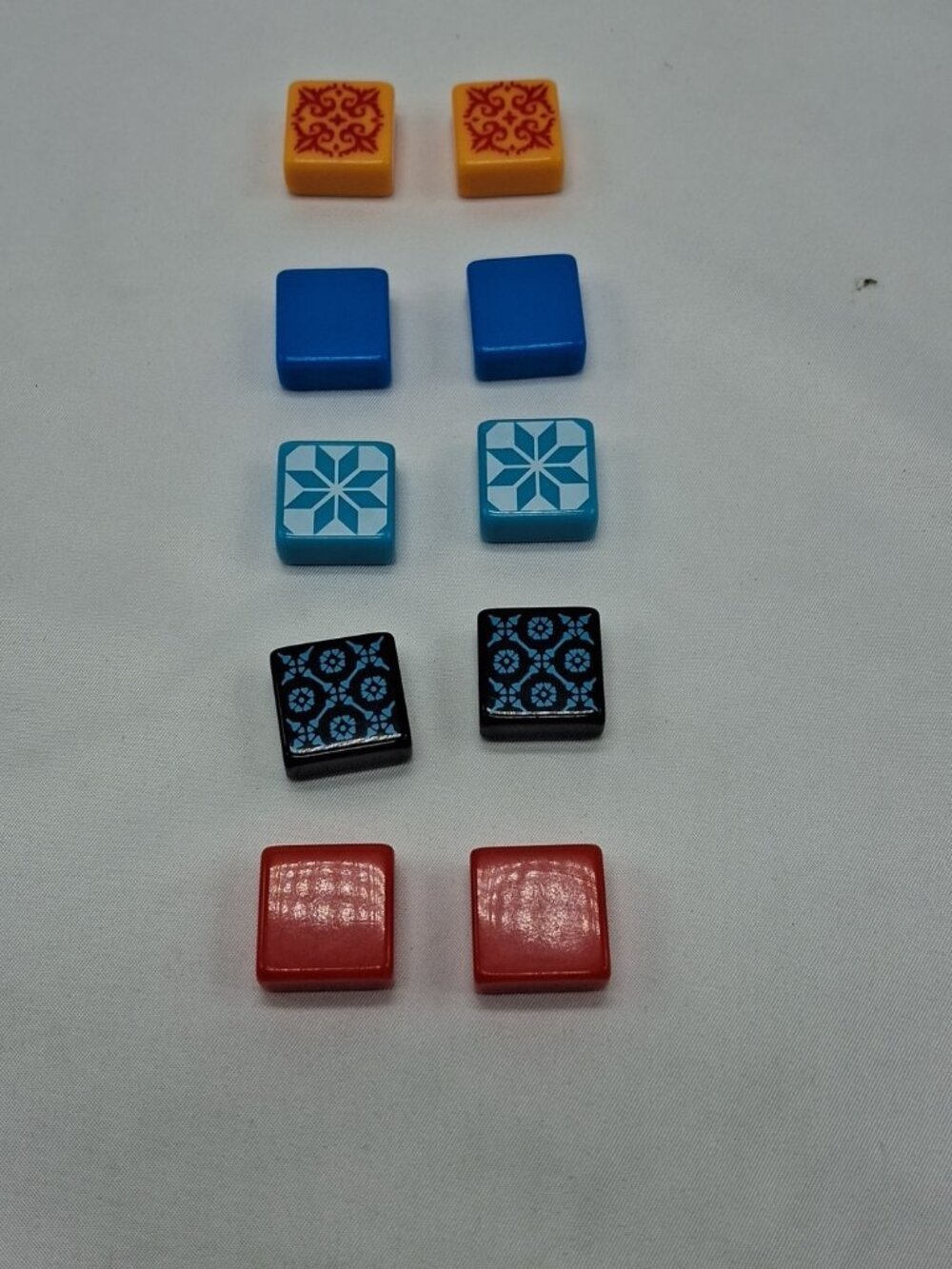 Azul Board Game Replacement Pieces: 2 Of Each: Blue Red Black Yellow Cyan